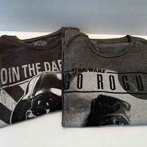 Star Wars Mens Graphic T-Shirt Bundle Darth Vader Rogue One Gray Large XL 2pk